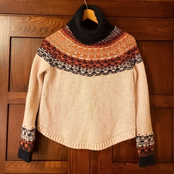 Madewell Brookdale Fair Isle Turtleneck Sweater Avalon Pink XS - Picture 2 of 14